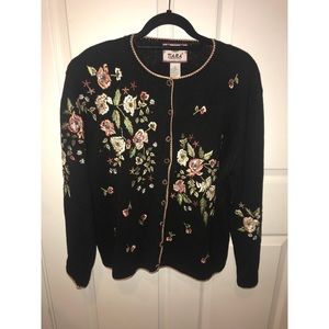 Tiara international floral cardigan